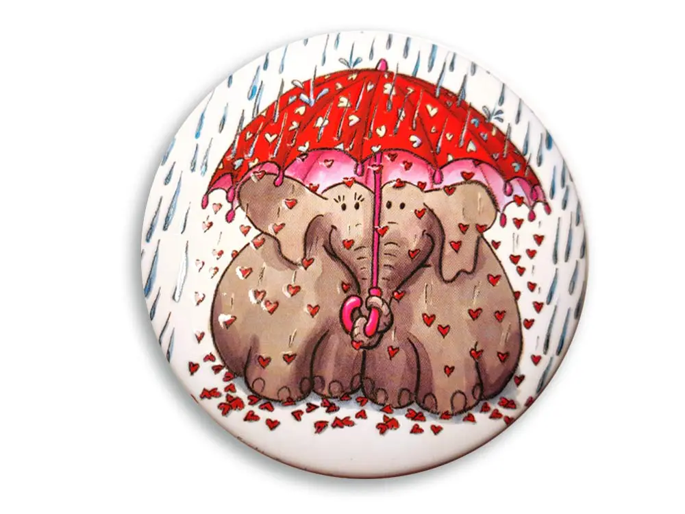 Aimant Les éléphants sous leur parapluie magnet original