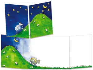 carte postale cache-cache ct033 mouton et lune