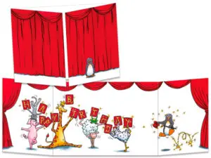 carte postale cache-cache ct076 rideau rouge