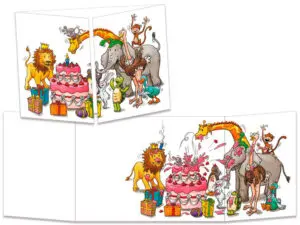 carte postale cache-cache ct094 tous les animaux anniversaire