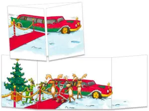carte postale cache-cache ct124 la limousine du père noël