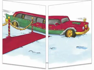 carte postale cache-cache ct124 la limousine du père noël fermée