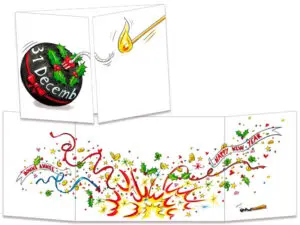 carte postale cache-cache ct133 bombe bonne année