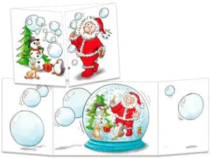 carte postale cache-cache ct138 la boule à neige