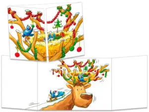 carte postale cache-cache ct142 un nid dans les bois du renne