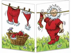 carte postale cache-cache ct143 le père Noël fait sécher son linge fermée