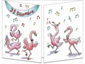 carte postale cache-cache ct151 la bonne année des flamant roses fermée