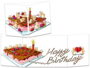 carte postale cache-cache ct242 la hamster marchent dans le gateau