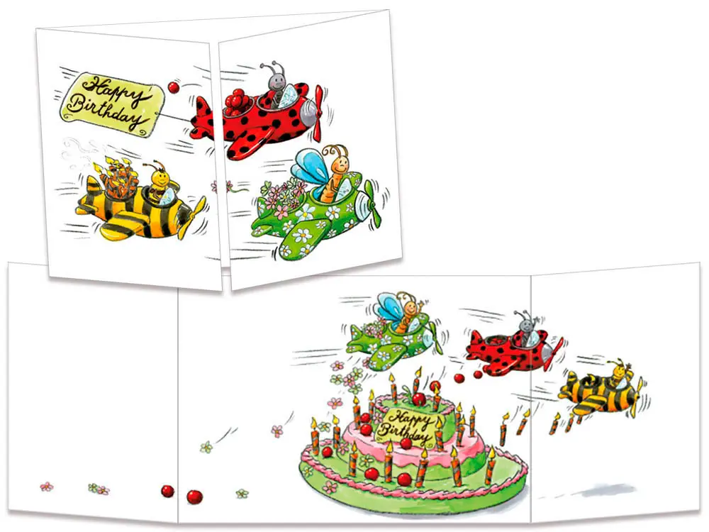 carte postale cache-cache ct243 patrouille d'anniversaire
