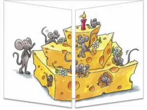 carte postale cache-cache ct259 anniv fromage et souris fermée