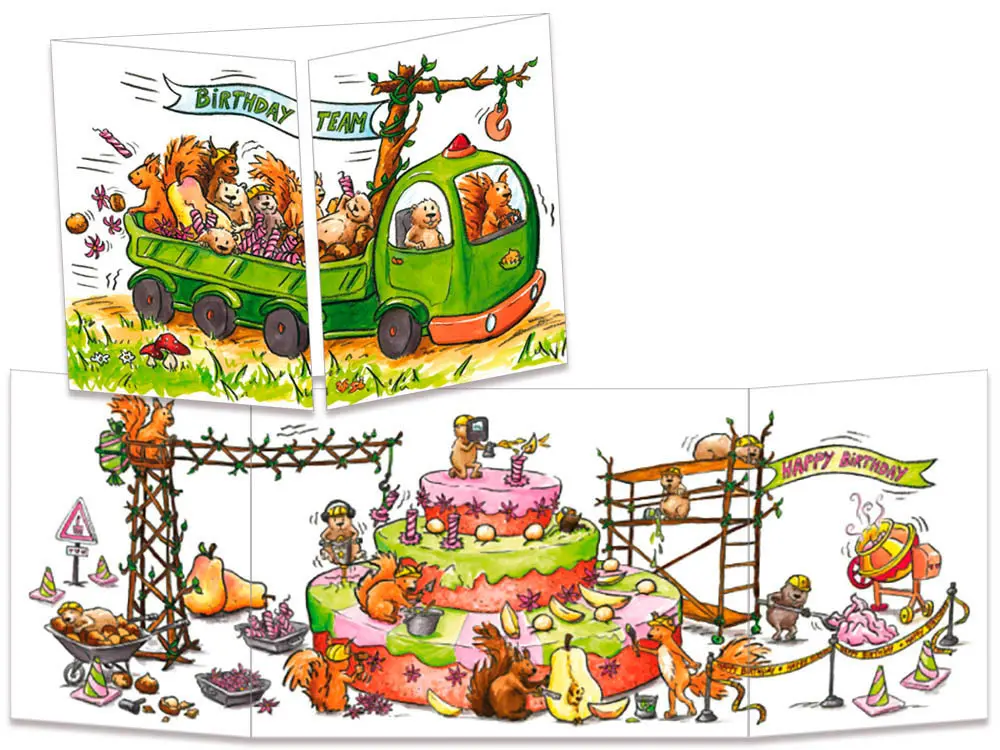 carte postale cache-cache ct262 chantier gâteau
