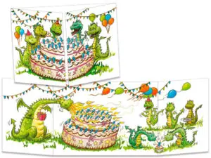 carte postale cache-cache ct265 anniversaire de dragons