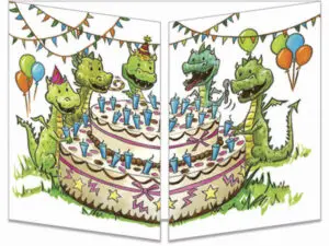 carte postale cache-cache ct265 anniversaire de dragons fermée