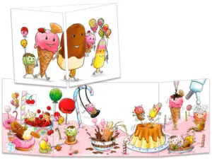 carte postale cache-cache ct271 famille glace au parc sucré