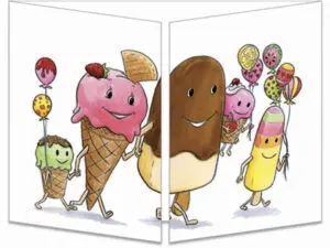 carte postale cache-cache ct271 famille glace au parc sucré fermée