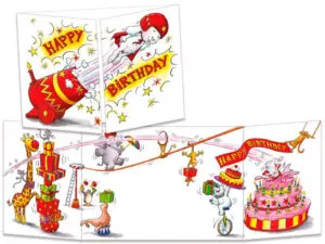 carte postale cache-cache ct275 birthday circus