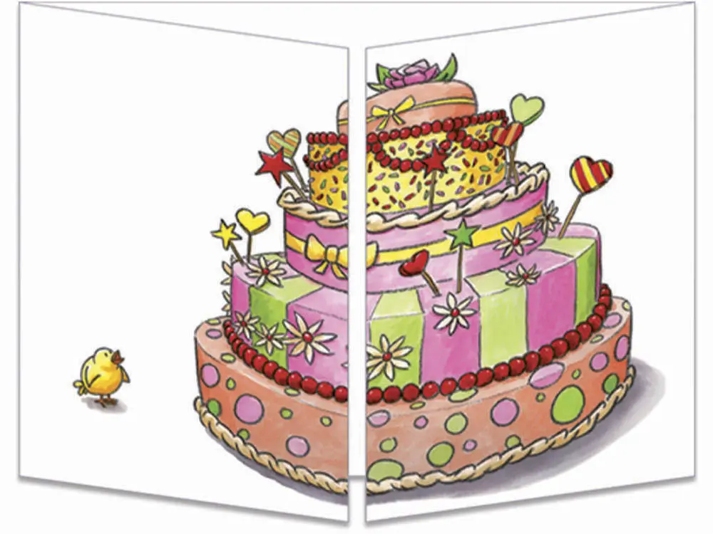 carte postale cache-cache ct278 poussin solidaire pour gâteau fermée