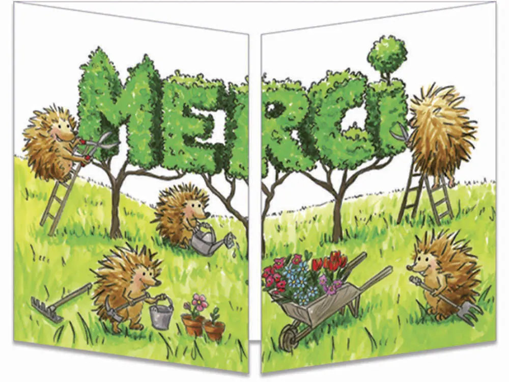 carte postale cache-cache ct280 jardin merci des hérissons fermée