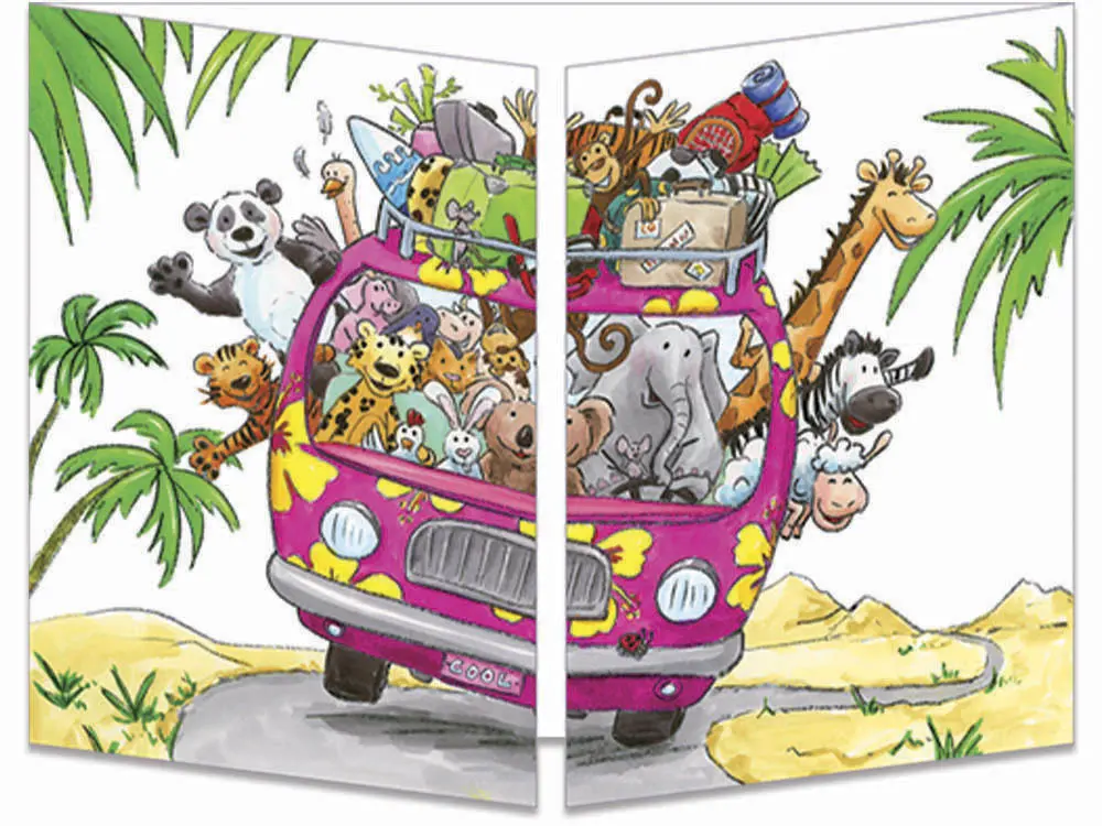 carte postale cache-cache ct281 vacance en combi ww fermée