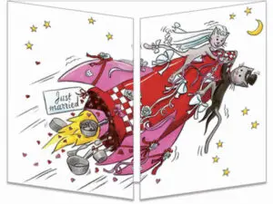 carte postale cache-cache ct282 mariage en fusée fermée