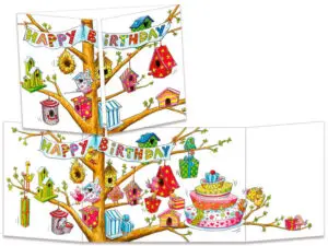 carte postale cache-cache ct288 les nichoirs à oiseau d'anniversaire