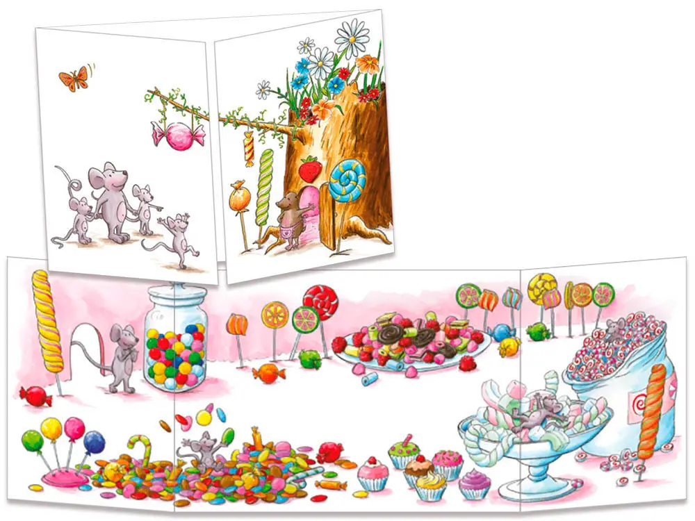 carte postale cache-cache ct293 la grotte aux bonbons