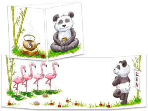 carte postale cache-cache ct294 le panda zen
