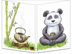 carte postale cache-cache ct294 le panda zen fermée