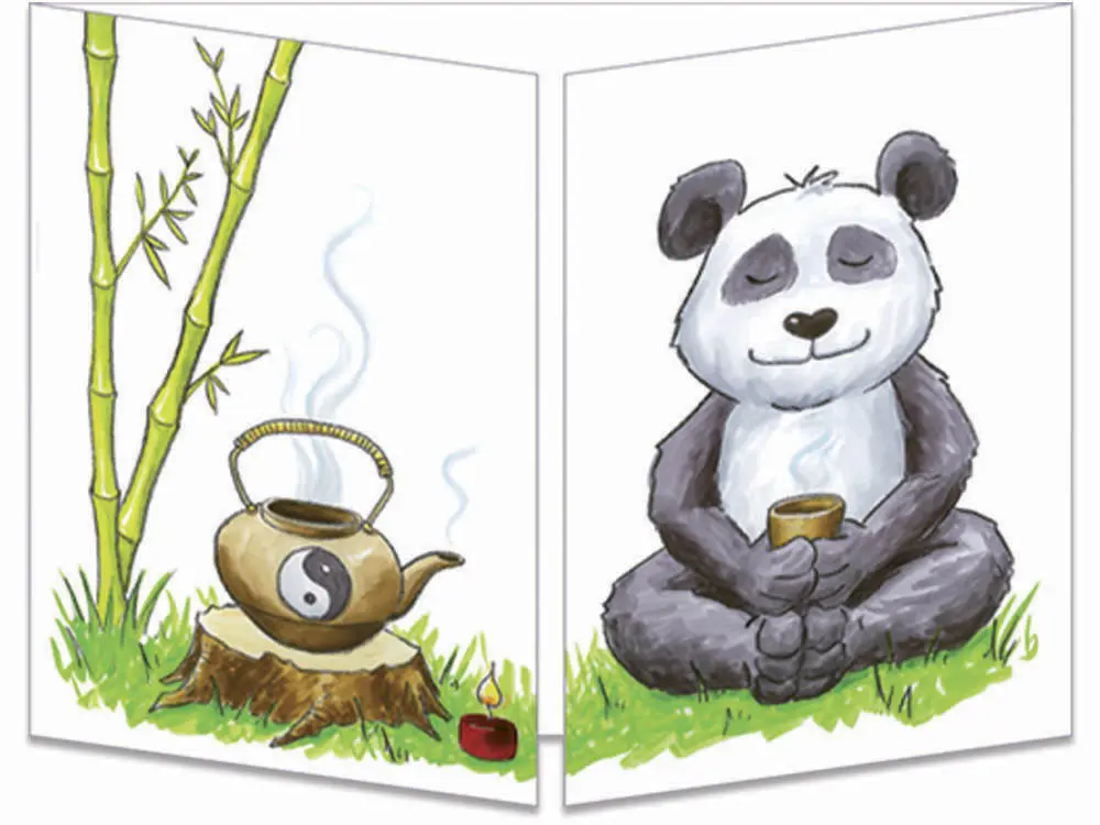 carte postale cache-cache ct294 le panda zen fermée