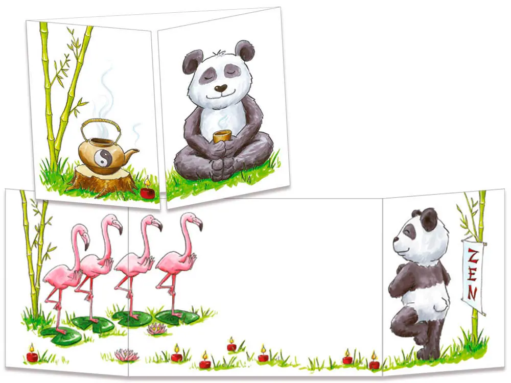 carte postale cache-cache ct294 le panda zen