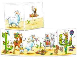 carte postale cache-cache ct310 Fiesta chez les lamas