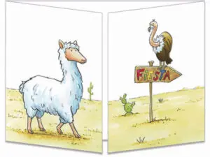 carte postale cache-cache ct310 Fiesta chez les lamas fermée