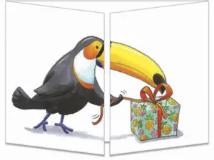 carte postale cache-cache ct313 Le cadeau magique du toucan fermée