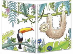 carte postale cache-cache ct319 le paresseux et le toucan fermée