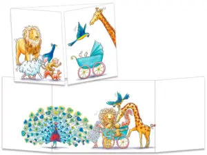 carte postale cache-cache ct320 le landeau de bébé et les animaux