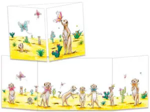 carte postale cache-cache ct321 les suricates et les papillons