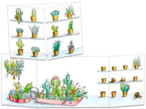 carte postale cache-cache ct323 fiesta chez les cactus