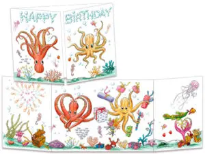carte postale cache-cache ct324 anniversaire chez les pieuvres
