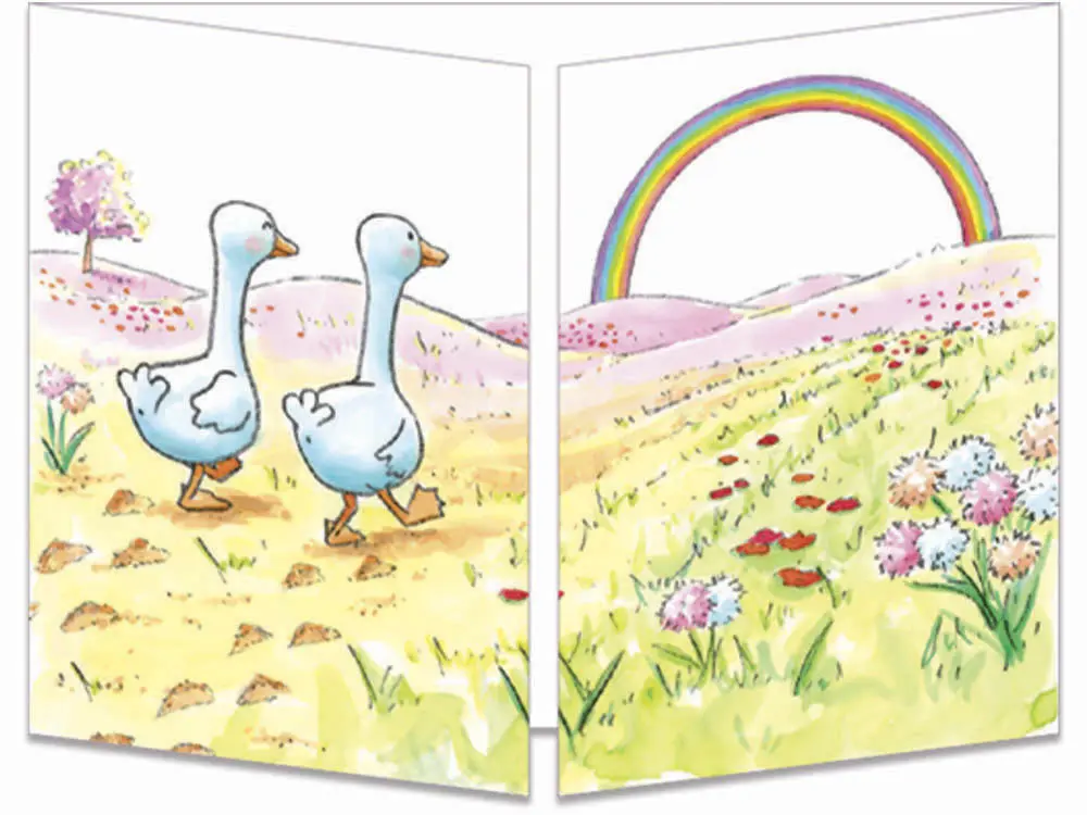 carte postale cache-cache ct326 les amis canards fermeĢe