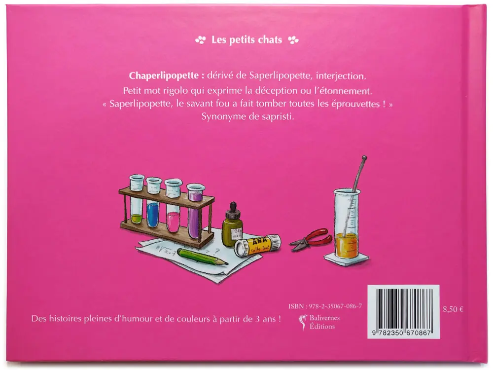 Livre Le chat Perlipopette de dos