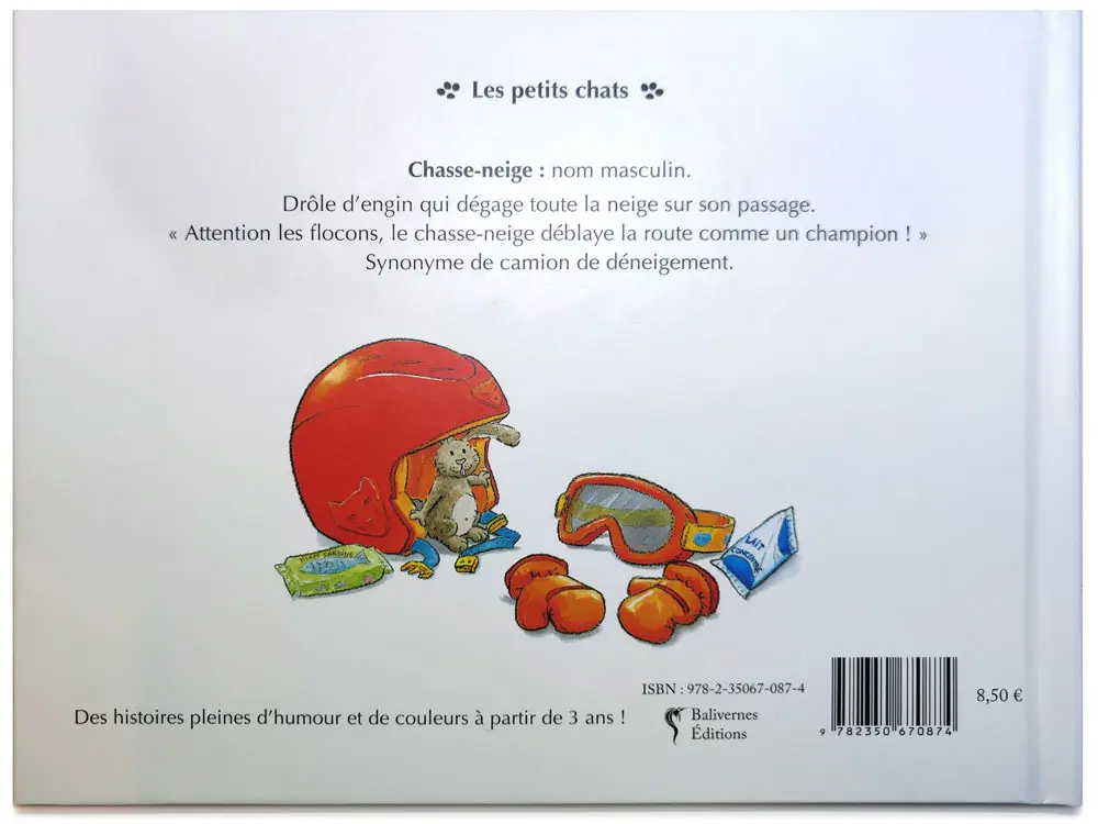 Livre Le chat Seneige de dos