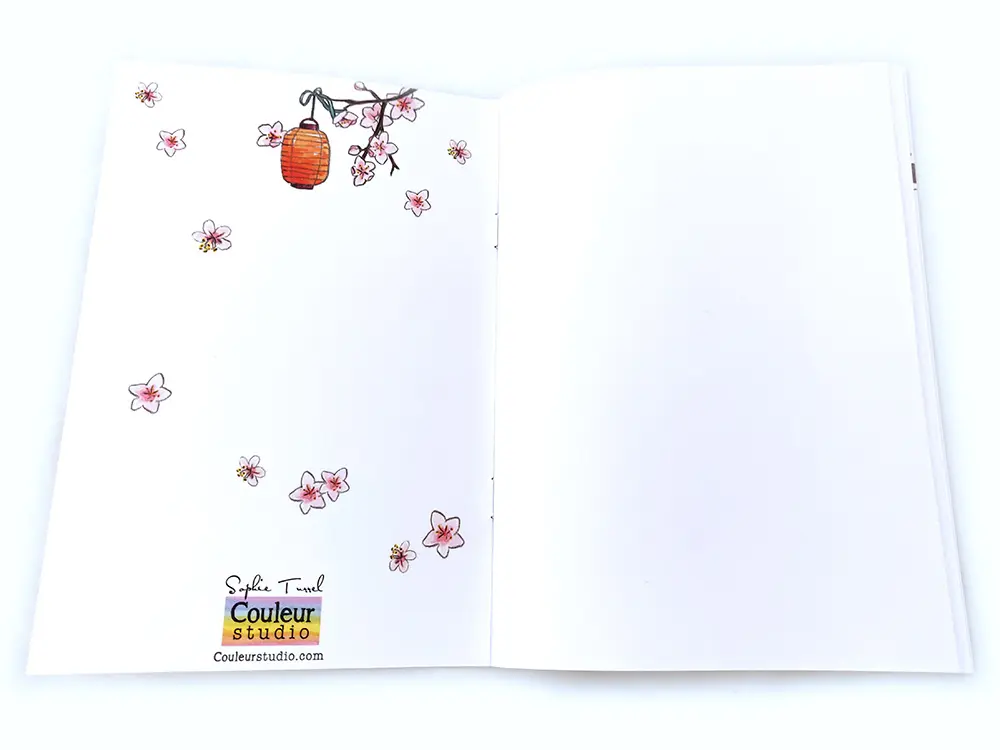 cahier A5 Le cerisier en fleurs interieur