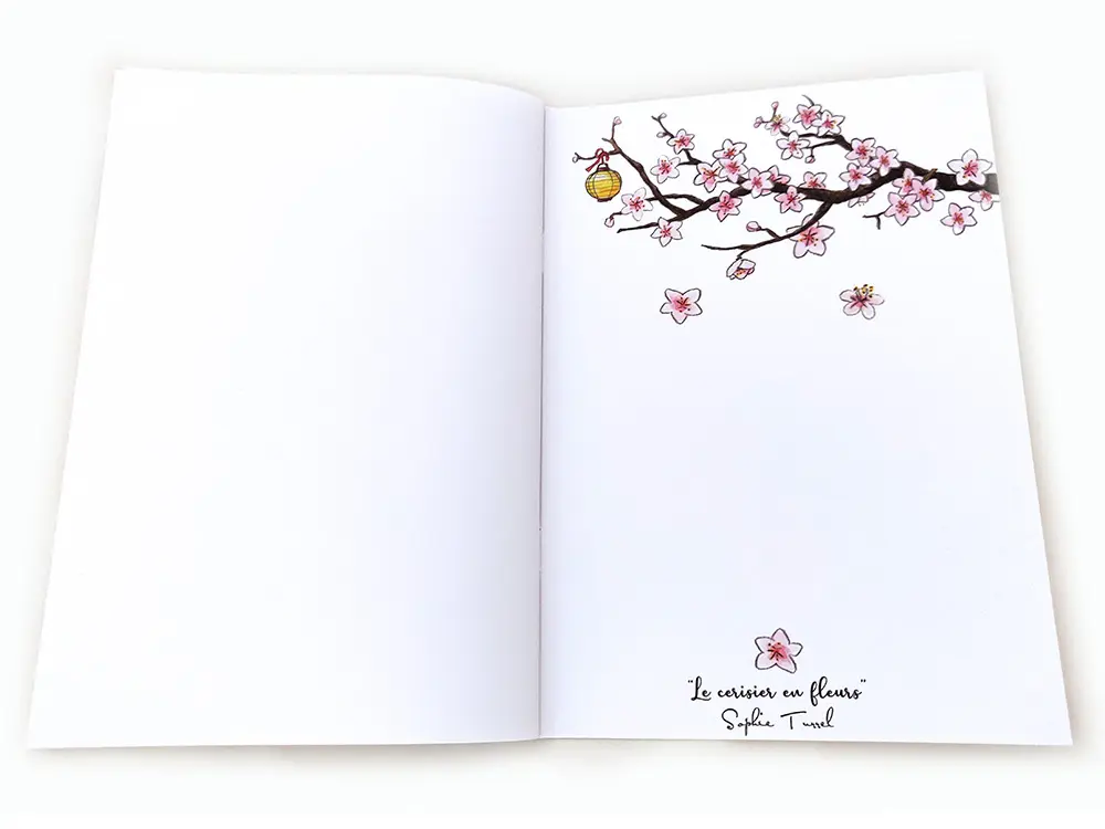 cahier A5 Le cerisier en fleurs interieur