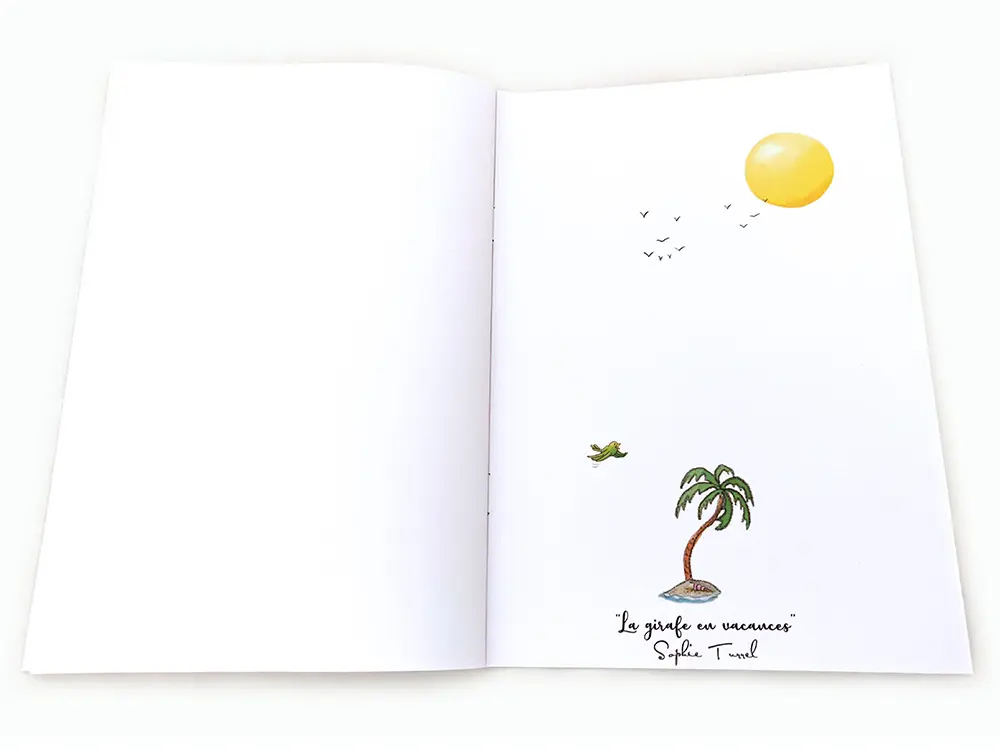 cahier A5 La girafe en vacances interieur