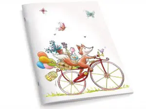 Cahier A5 Le renard à vélo