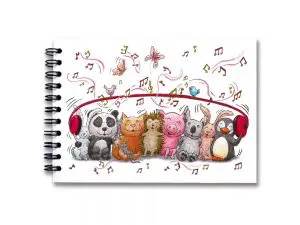 Carnet à spirale A6 Le casque à musique