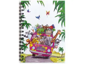 Carnet à spirale A6 Le minibus des animaux