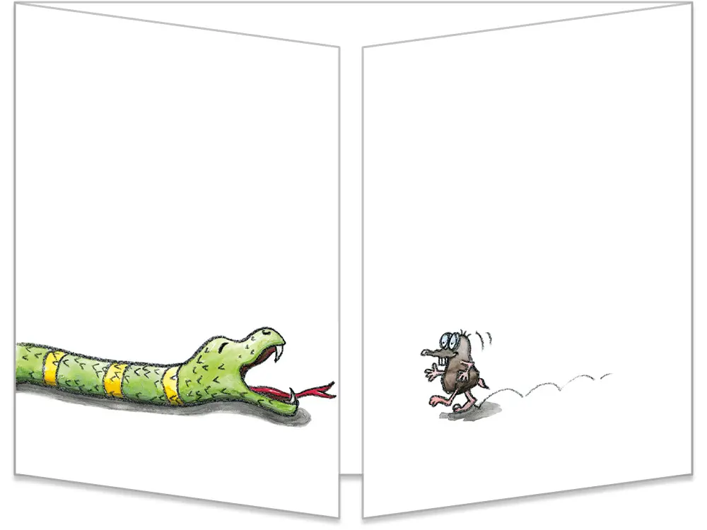 Carte postale cache-cache la petite taupe et le serpent