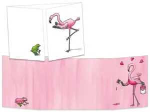 Carte ct022 Le flamant rose voit la vie en rose