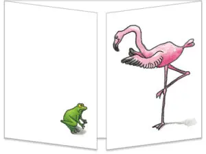Carte ct022 Le flamant rose voit la vie en rose